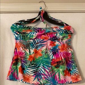 Tropical Print Women's Swim Top